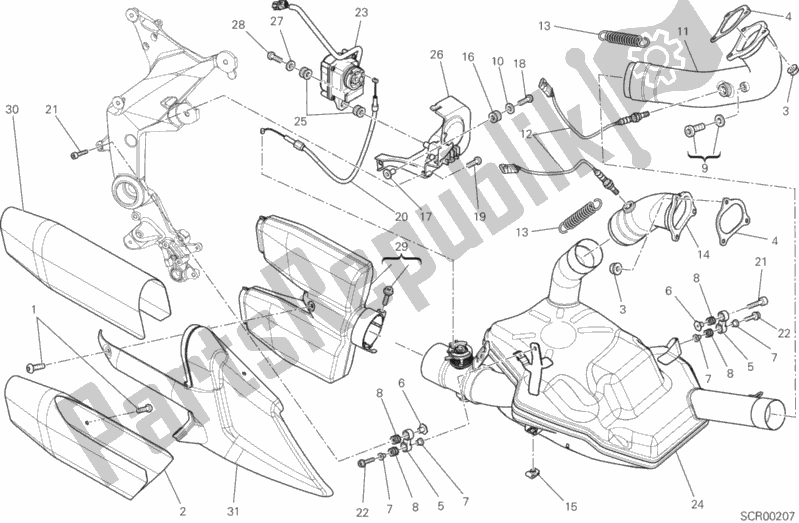Todas las partes para Sistema De Escape de Ducati Multistrada 1200 S GT 2013